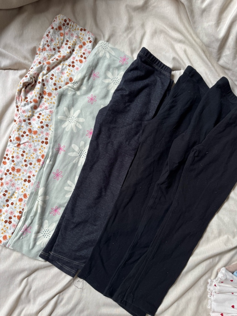 Cat & Jack Girls Leggings - Black, Light Green, Floral Multi (6 pack)